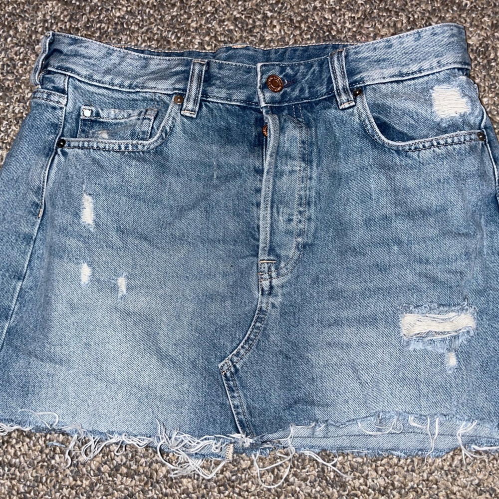 Blue A-Line Mini Skirt for Casual Night Out